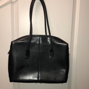 Leather Tote Bowler Bag